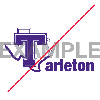 Tarleton logo used as a T in the word "Tarleton"