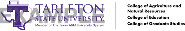 Tarleton State University logo with COANR, COE, and COGS names