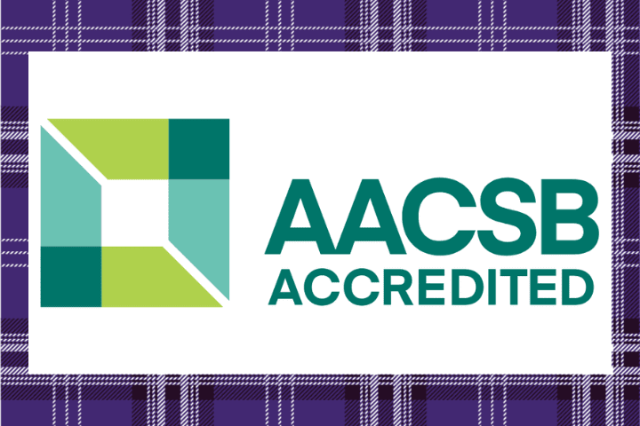 AACSB Accredited Logo on Tarleton Tartan