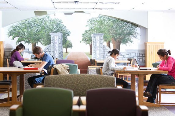 studentsinthelibrary gatesinbackground