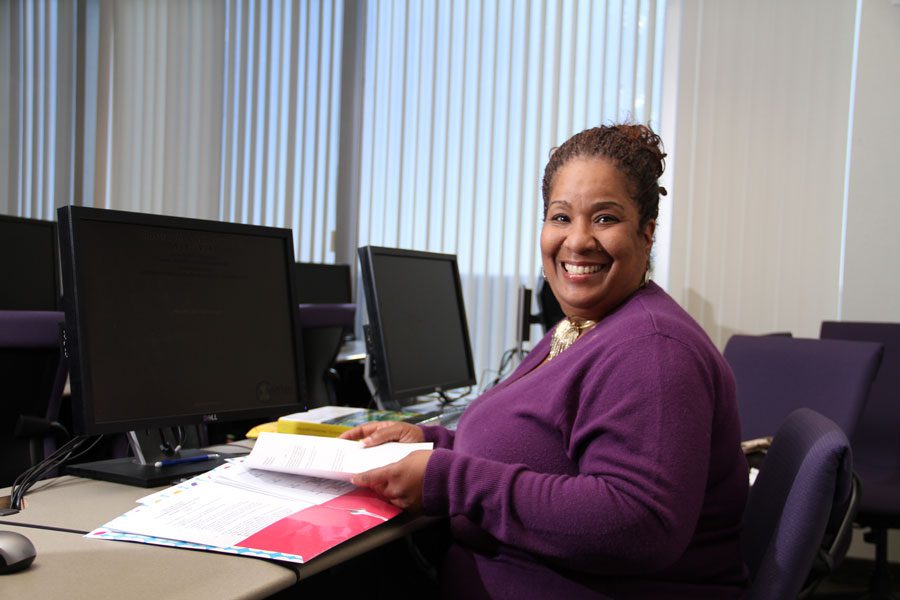 woman at computer