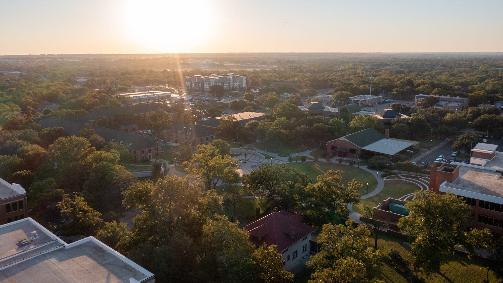 aerial photo of campus