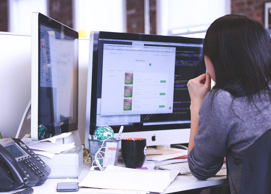 employee desk working