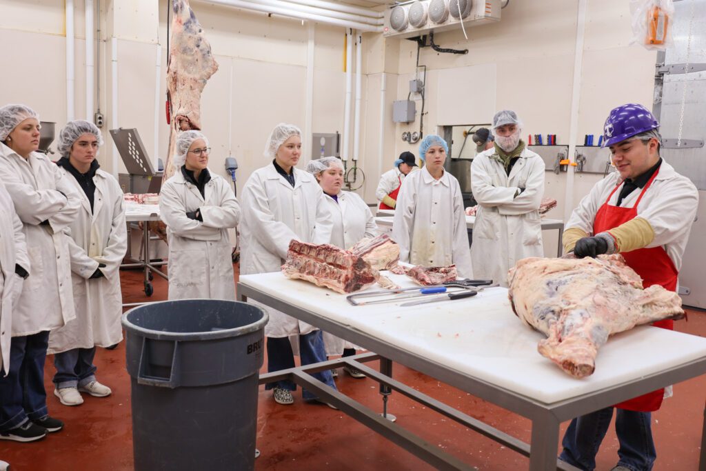 Students in Meats Lab