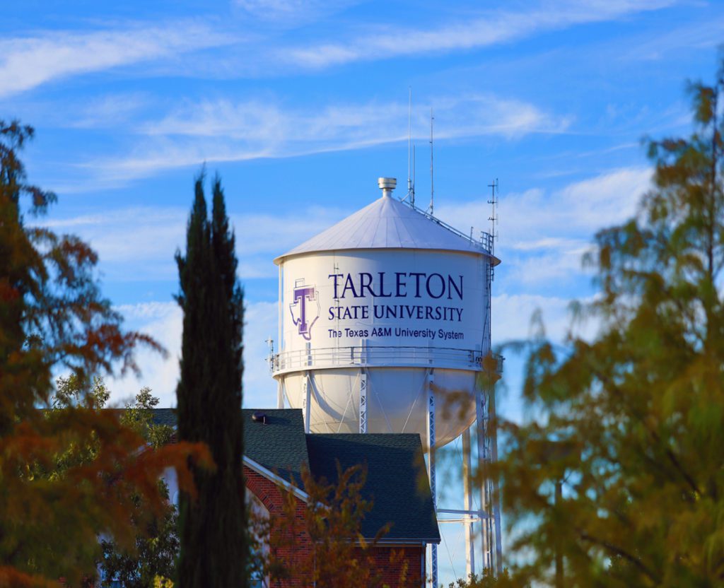 Fall Campus Water Tower 8406