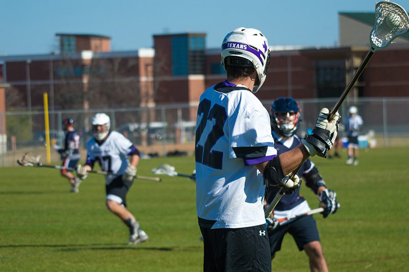 Lacrosse team practicing