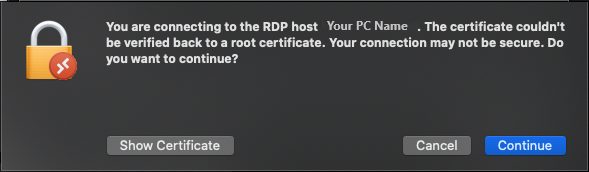mac certificate warning