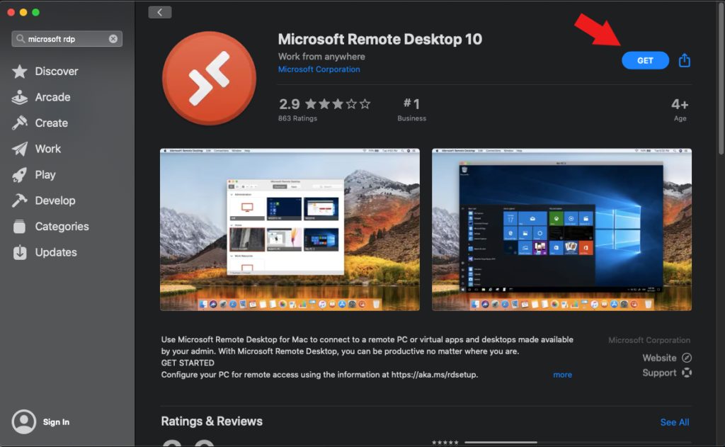 microsoft remote desktop app