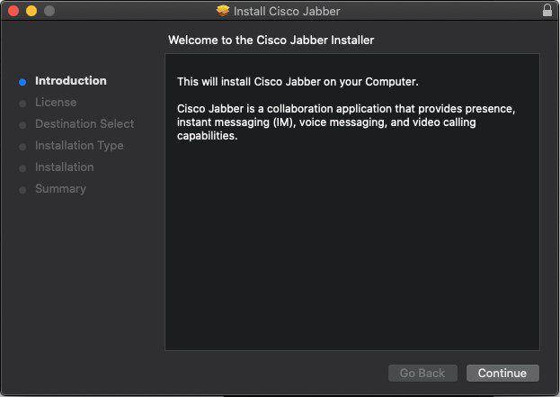 welcome install jabber