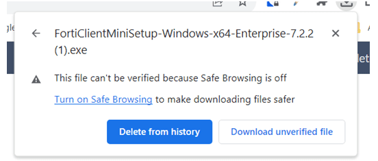 Chrome Unverified File Image