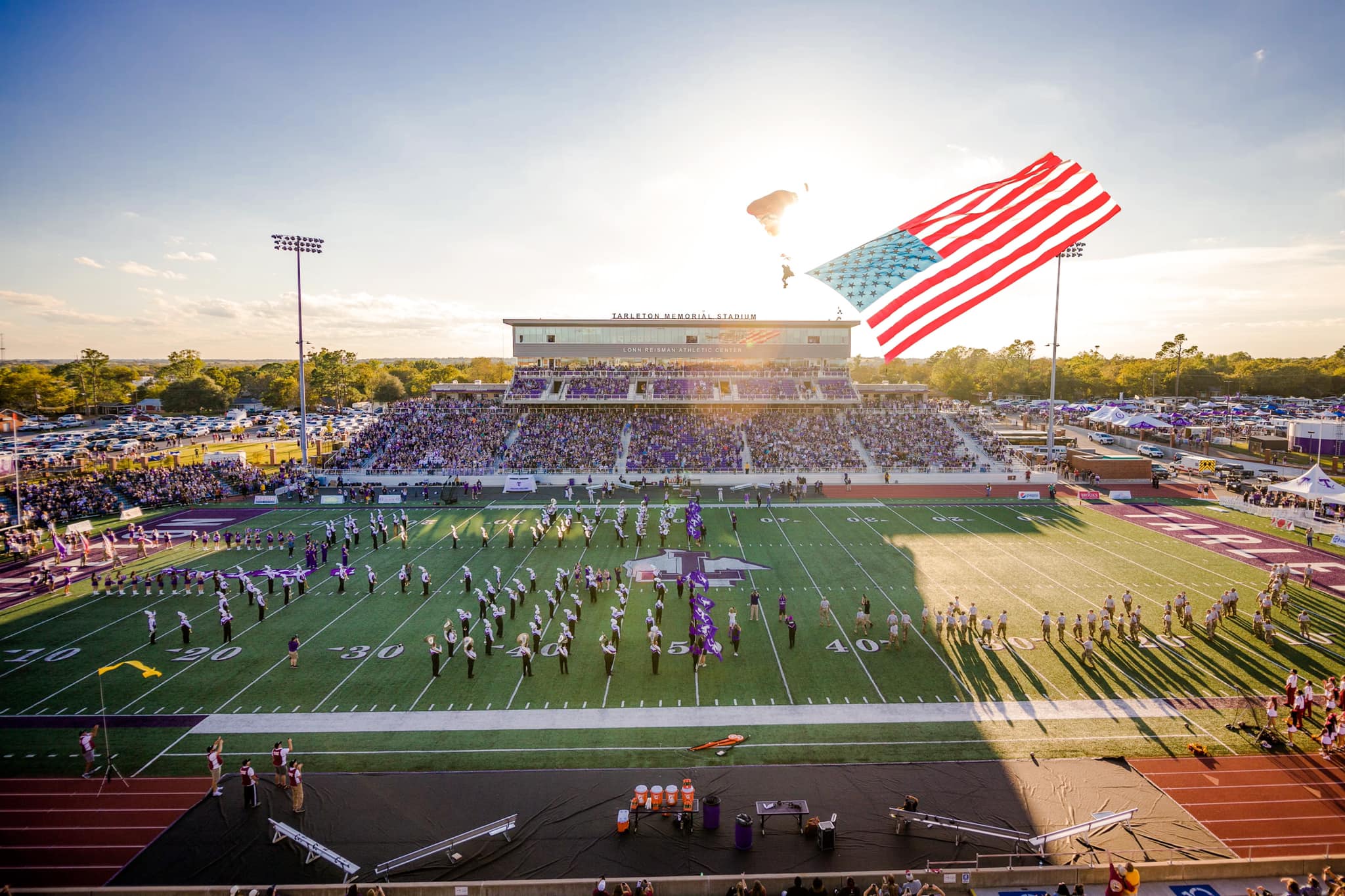 flag over stadium